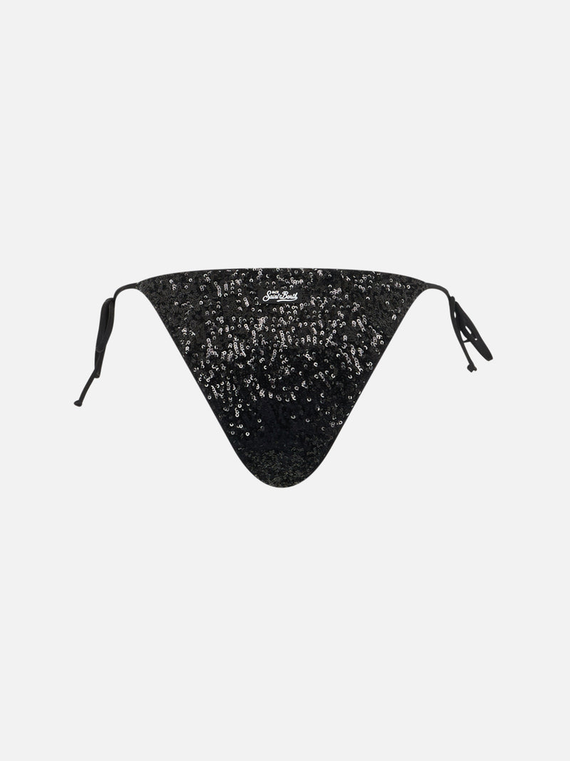 Woman black sequins swim briefs Marielle