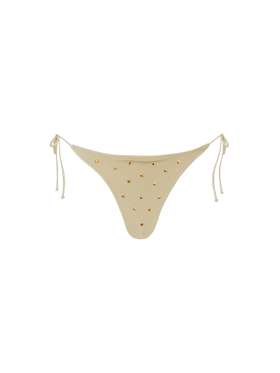 Marielle slip mare classico oro con applicazioni di strass