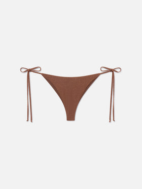 Slip mare Marielle in lurex marrone tinta unita