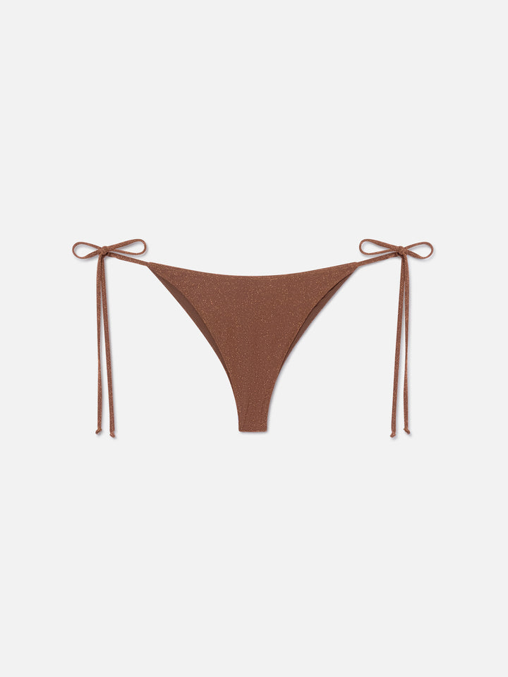 Slip mare Marielle in lurex marrone tinta unita