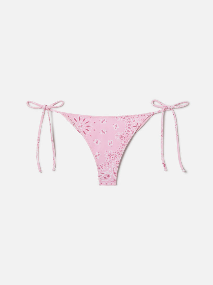 Slip mare Marielle modello brasiliana con stampa bandana rosa