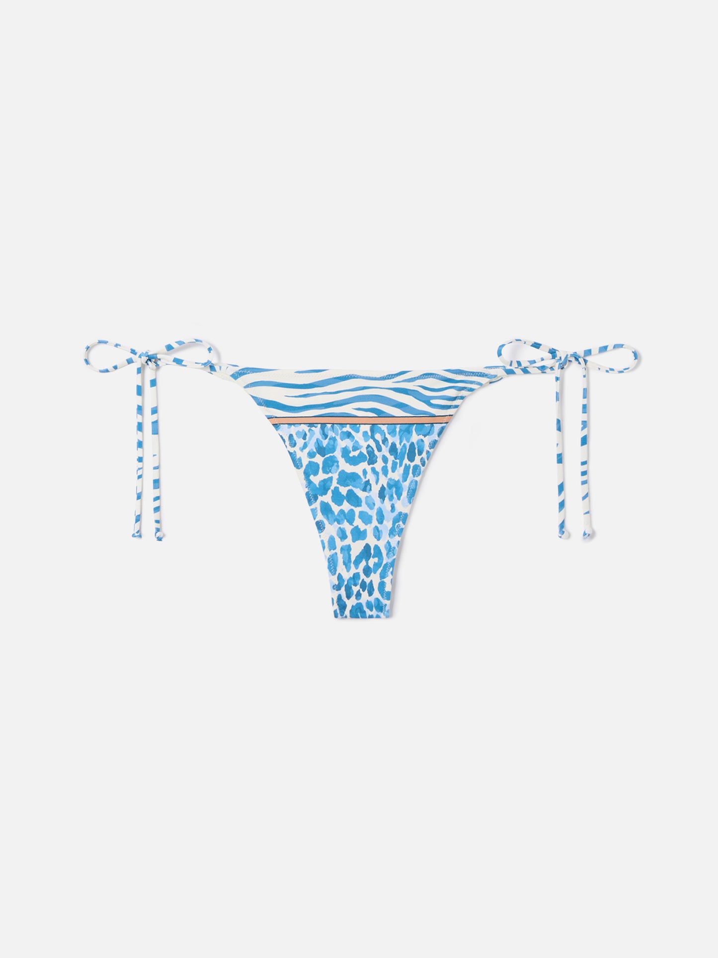 Braguita de bikini brasileña Marielle con estampado safari azul 