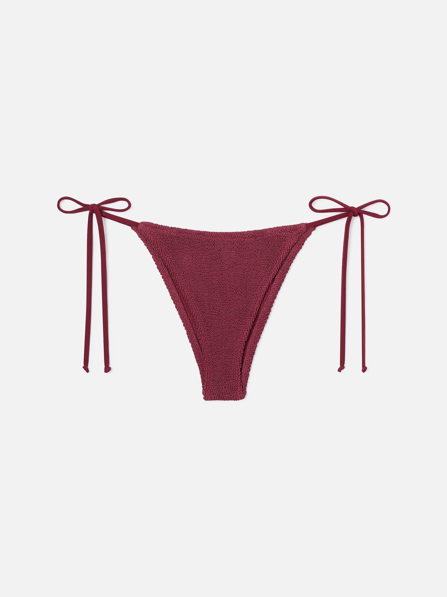 Slip mare Marielle modello brasiliana in tessuto crinkle bordeaux