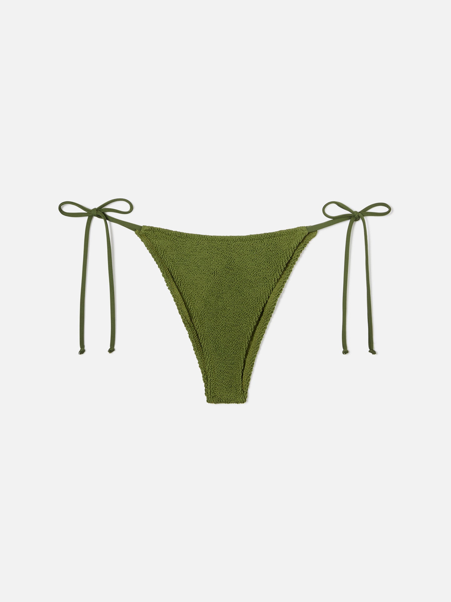 Marielle brazilian bikini bottoms in military green crinkle fabric