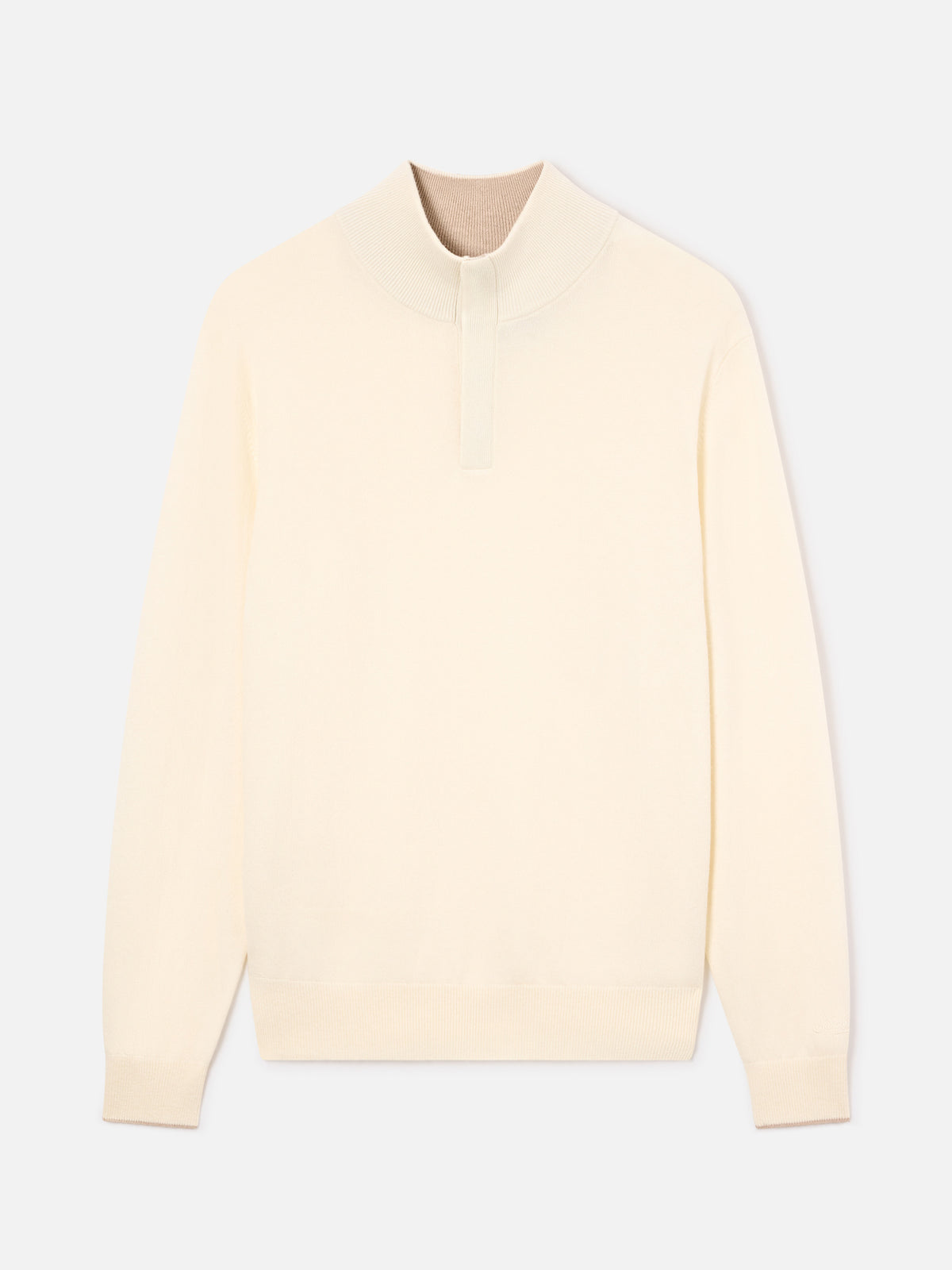 Punto Marlow en mezcla de lana y cachemira color off white con cuello alto 