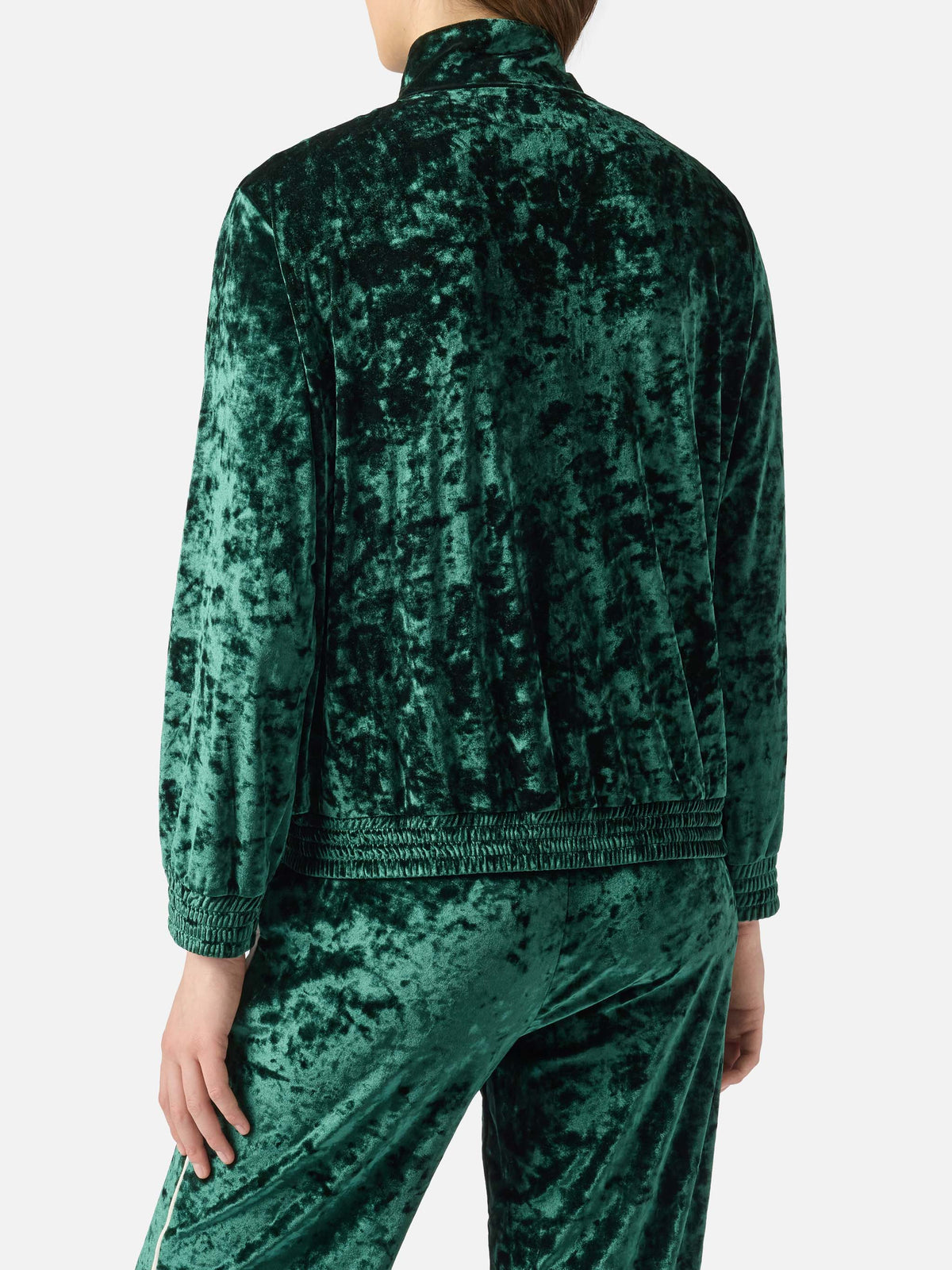 Sweat-shirt Miriam vert en chenille avec broderie 