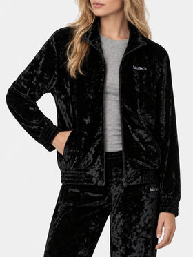 Sudadera Miriam de chenilla negra con bordado 
