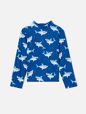 Moorish anti-UV t-shirt with shark print