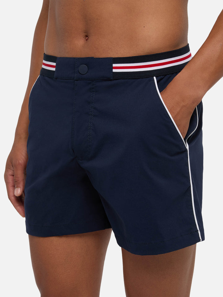 Navy blue fitted cut swim shorts Nad