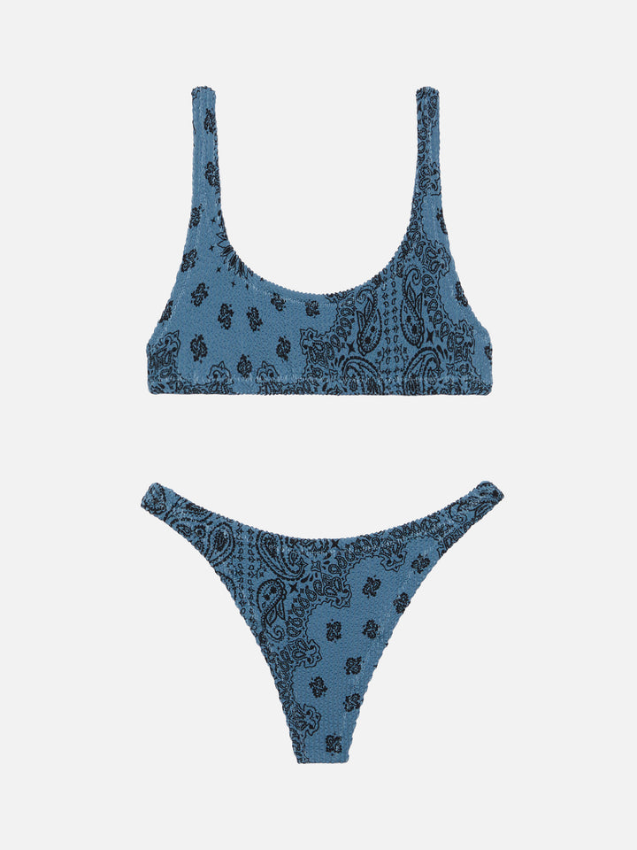 Naomi freche Badehose mit Bandanna-Print - Naima Crinkle klassisches Bralette-Top mit Bandanna-Print