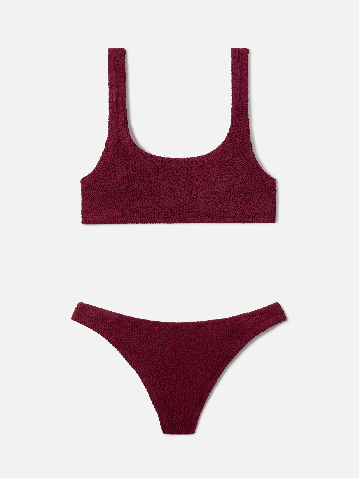 Naima Naomi crinkle burgundy bralette bikini