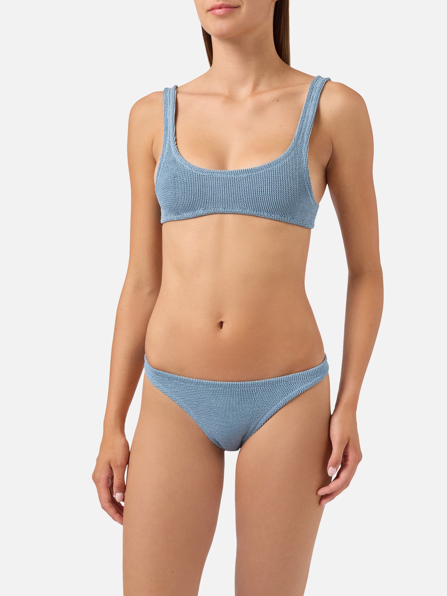 Bikini Naima Naomi de crinkle lurex azul claro 