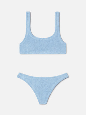 Naima Naomi light blue crinkle bralette bikini