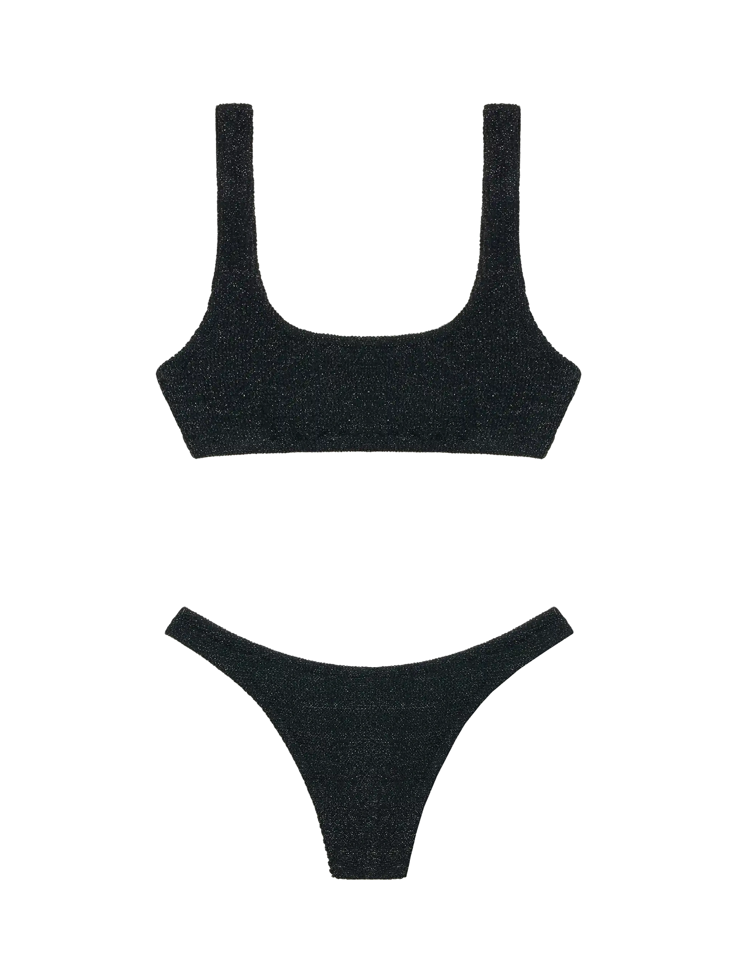 Bikini classico in tessuto crinkle lurex Naima Naomi in nero