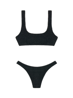 Bikini classico in tessuto crinkle lurex Naima Naomi in nero