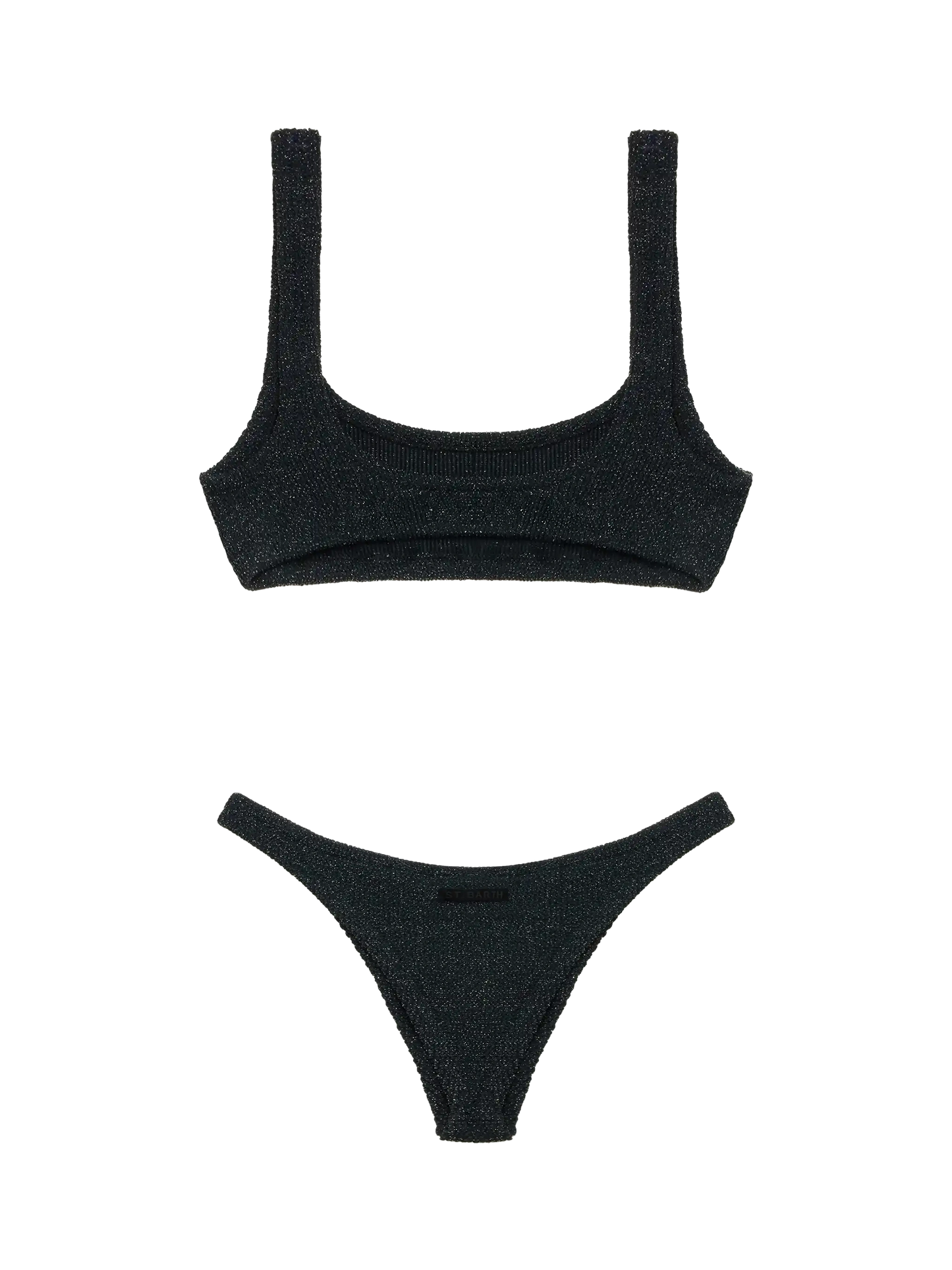 Bikini classico in tessuto crinkle lurex Naima Naomi in nero