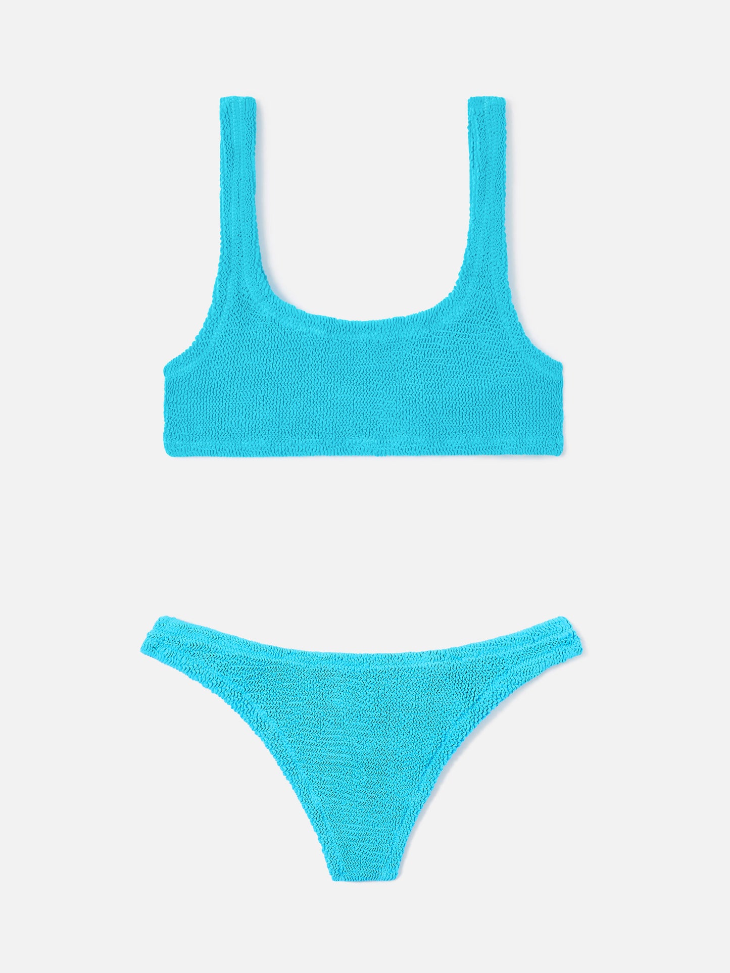 Bikini Naima Naomi turchese in tessuto crinkle