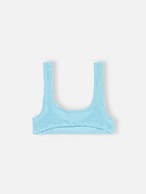 Bralette classica da donna crinkle di colore azzurro Naima