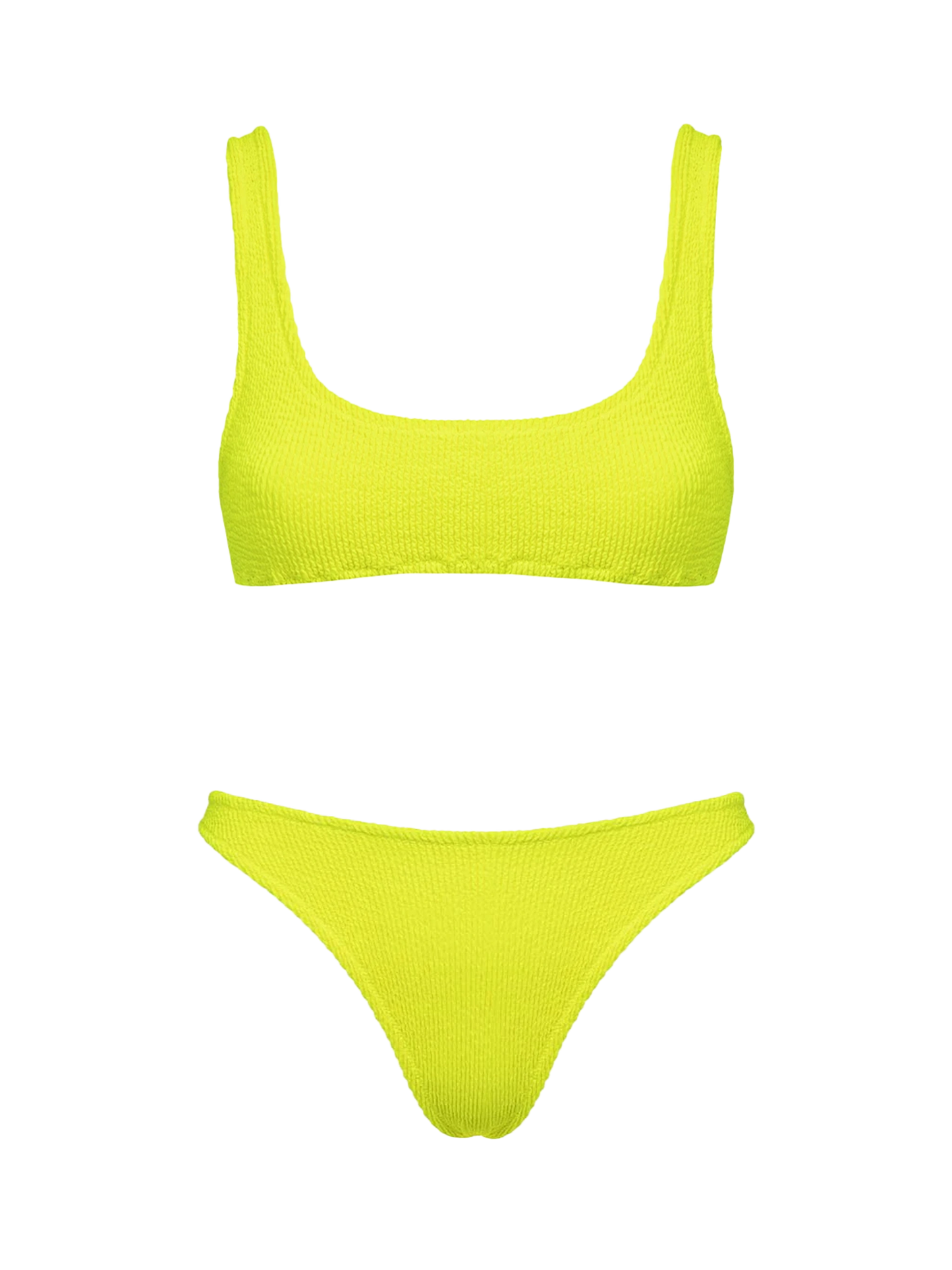 Klassischer Crinkle-Bikini für Damen in Neongelb, Naima Naomi