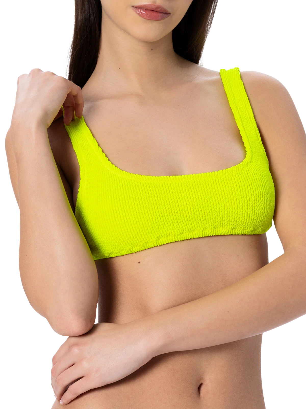 Klassischer Crinkle-Bikini für Damen in Neongelb, Naima Naomi