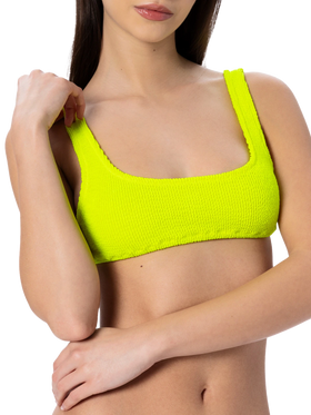 Klassischer Crinkle-Bikini für Damen in Neongelb, Naima Naomi
