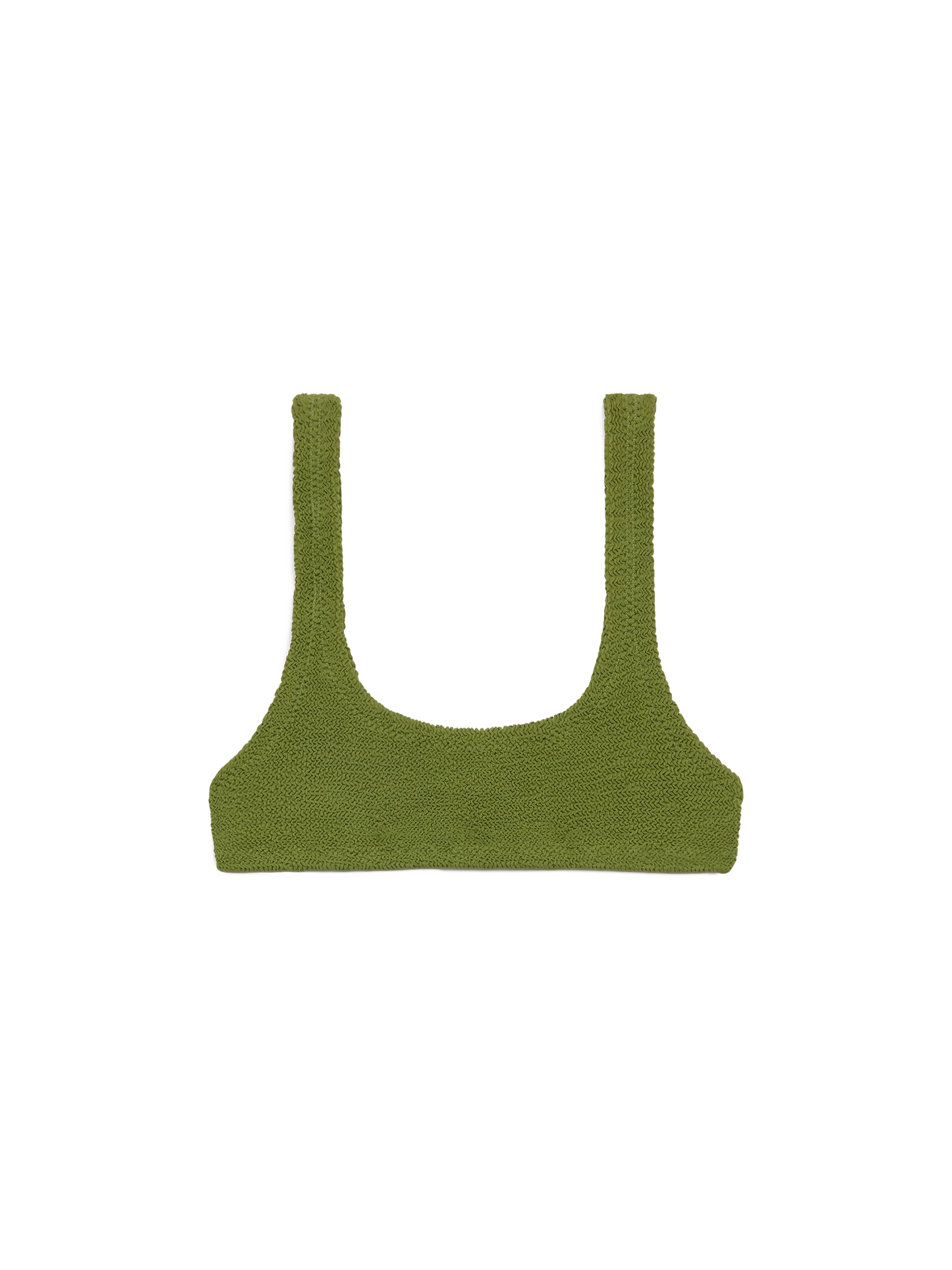 Naima – Klassisches Bralette-Oberteil in Crinkle-Optik in Militärgrün