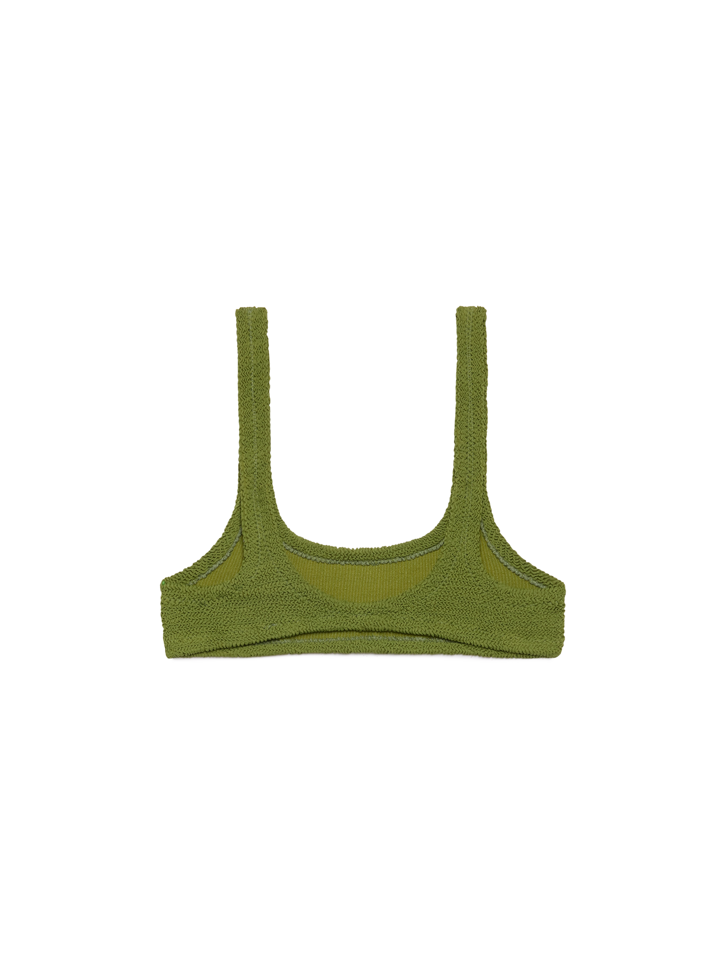 Naima – Klassisches Bralette-Oberteil in Crinkle-Optik in Militärgrün