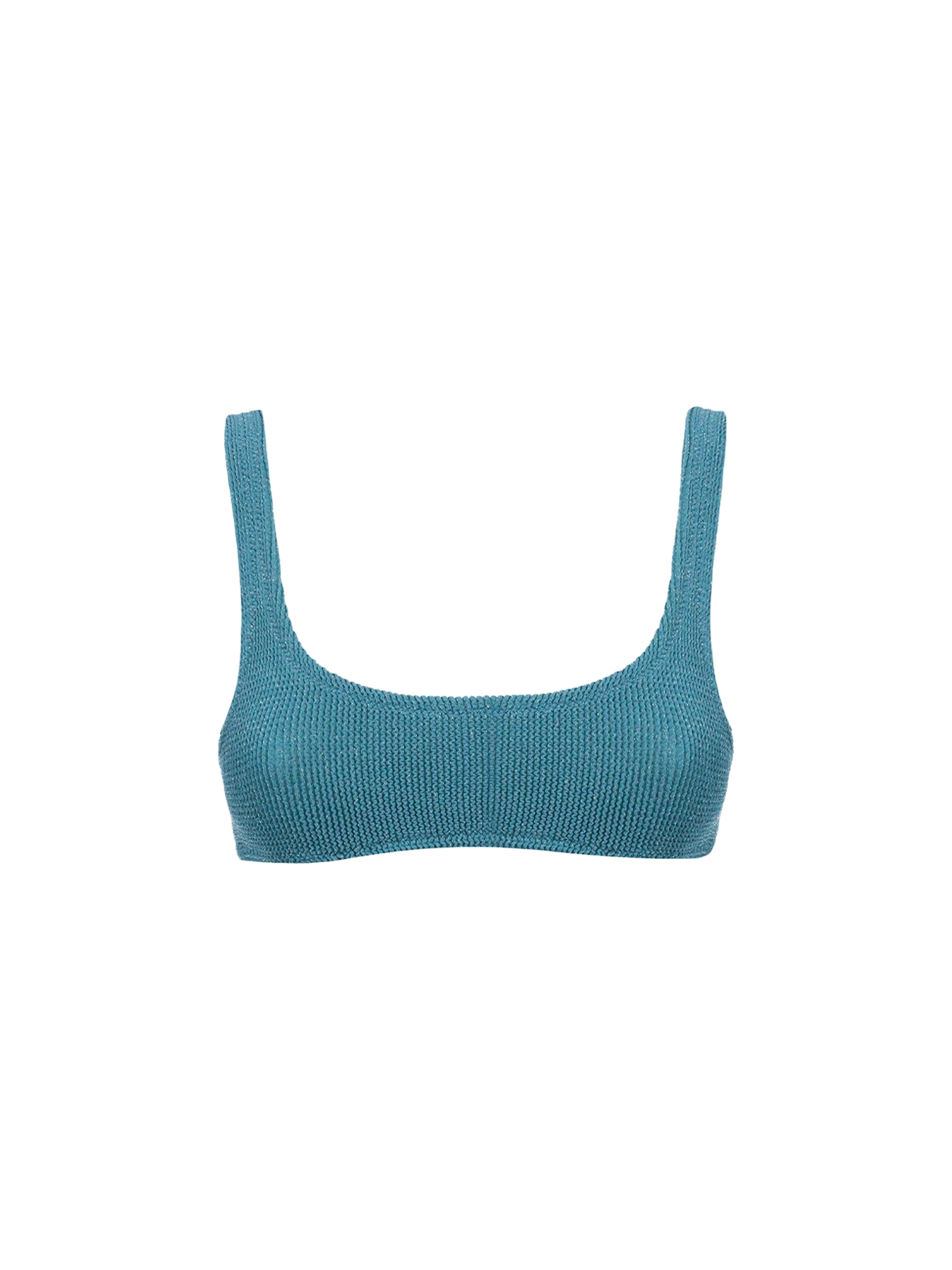 Woman teal classic lurex crinkle bralette Naima