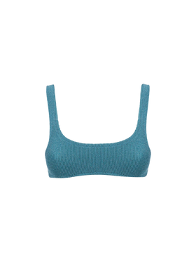 Woman teal classic lurex crinkle bralette Naima