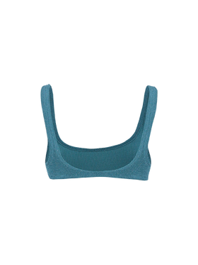 Woman teal classic lurex crinkle bralette Naima