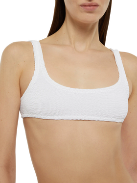 Naima white crinkle classic bralette top