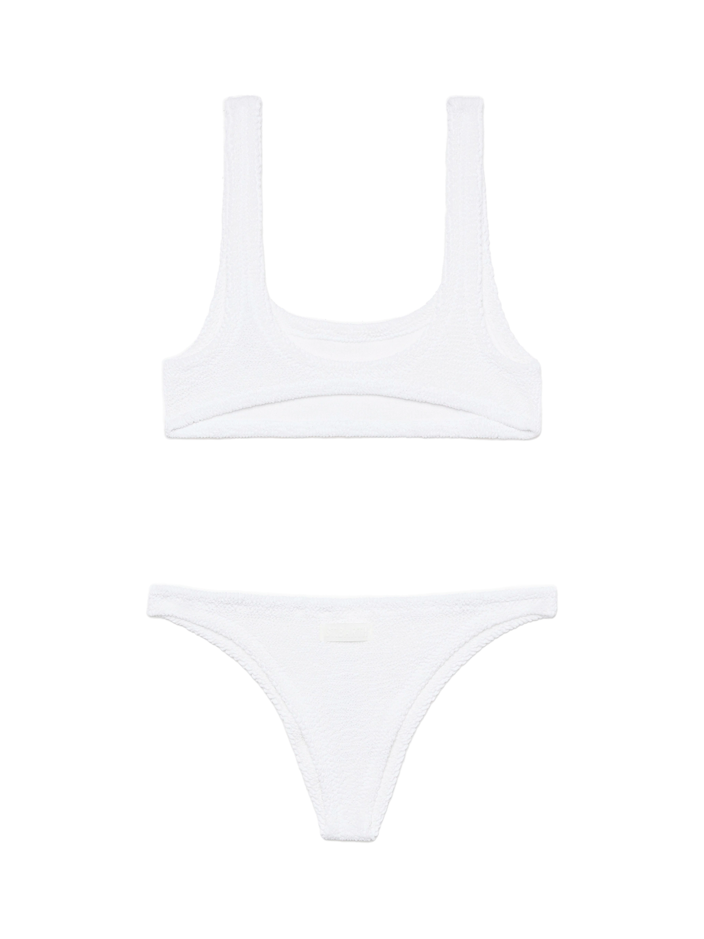 Naomi weißer Crinkle-Badeslip – Naima weißes Crinkle-Bralette-Oberteil