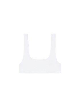 Naima white crinkle classic bralette top