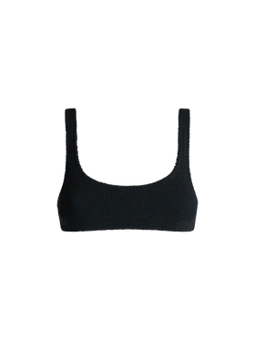 Naima schwarzes Crinkle-Bralette-Top im klassischen Stil 