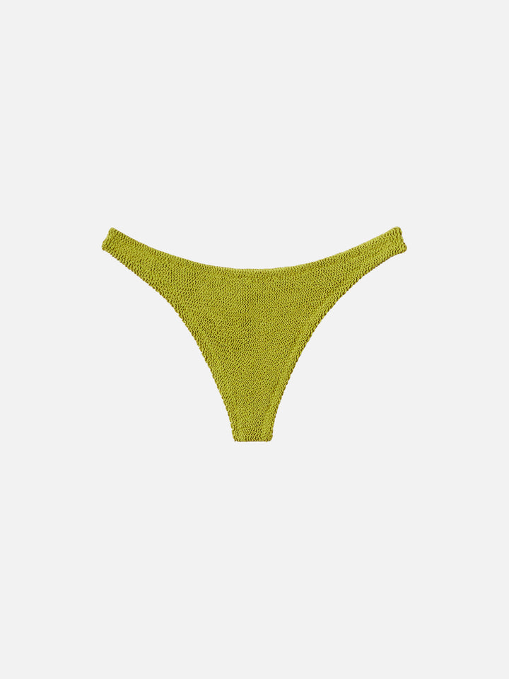 Naomi – Cheeky-Badeslip in Pistazien-Crinkle-Optik