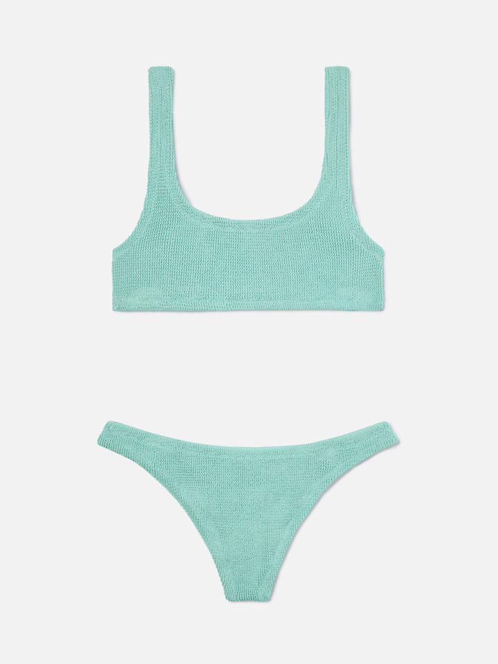 Bikini Naima Naomi in tessuto crinkle lurex verde acqua