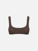 Woman brown classic crinkle bralette Naima