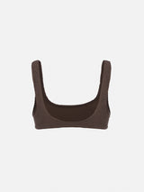 Woman brown classic crinkle bralette Naima