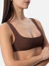 Woman brown classic crinkle bralette Naima