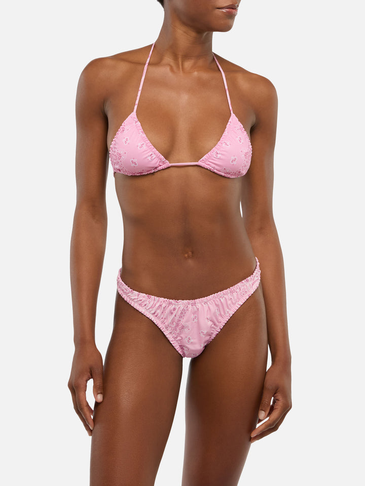 Nalu cheekiest swim briefs with bandanna print - Nilly classic triangle top with bandanna print