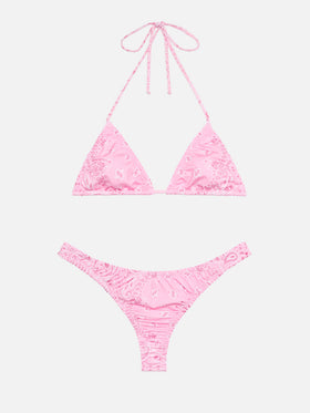 Nalu cheekiest swim briefs with bandanna print - Nilly classic triangle top with bandanna print