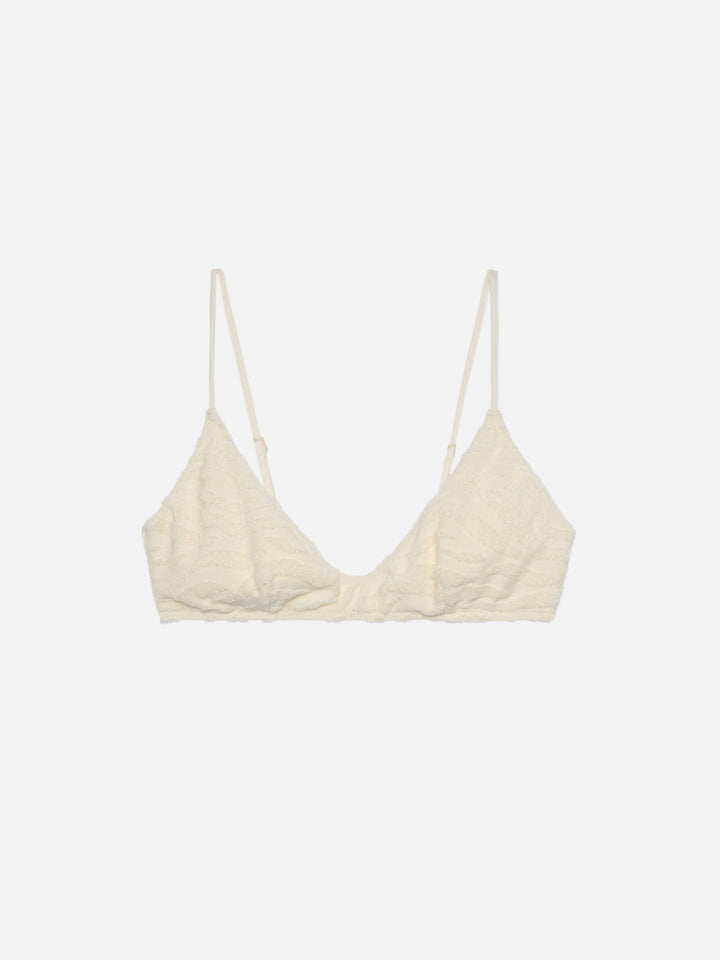 Paloma zebra terry embossed scoop bralette