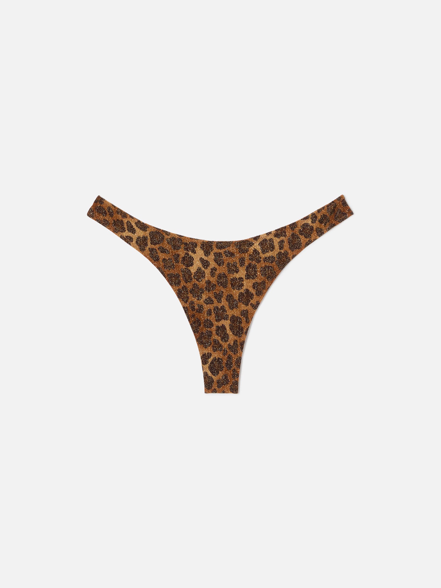 Naomi brazilian bikini bottoms in lurex fabric with animal print