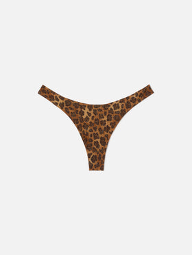 Naomi brazilian bikini bottoms in lurex fabric with animal print