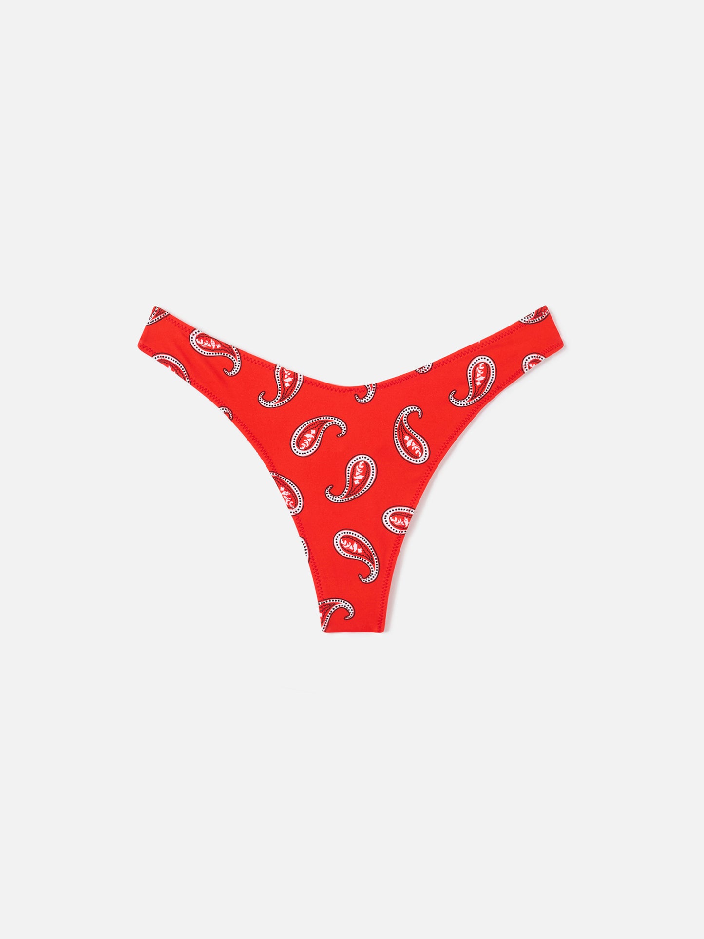 Rote Naomi Cheeky-Swim-Briefs mit Paisley-Print 