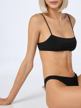 Woman black lurex bralette bikini Sadie Naomi