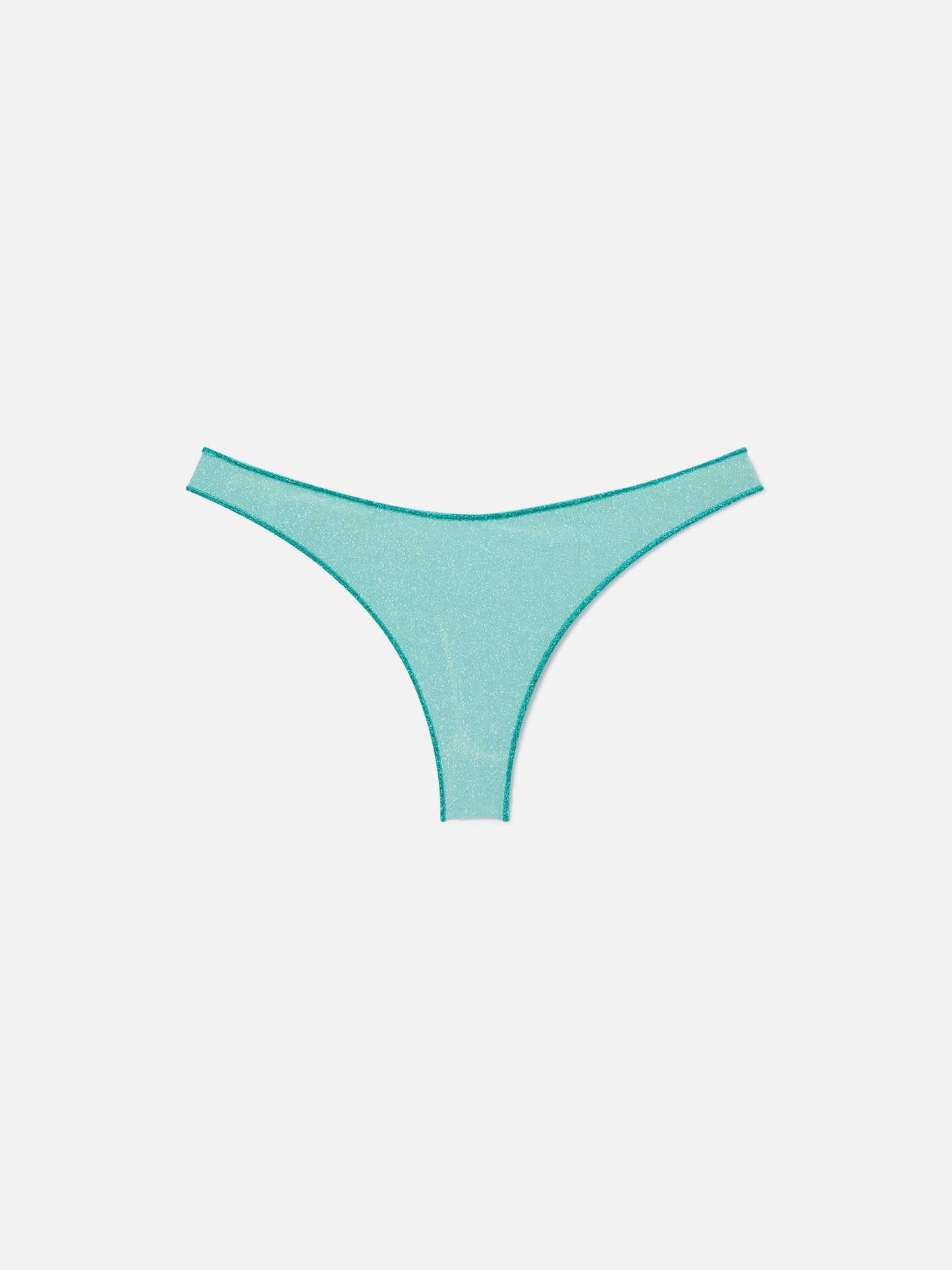Bas de bikini cheeky Naomi en lurex vert d’eau 