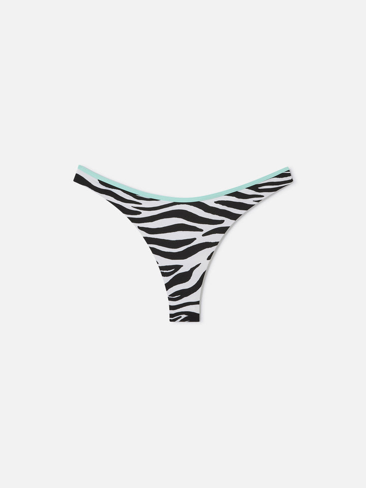 Slip mare Naomi String cheeky con fantasia zebrata 
