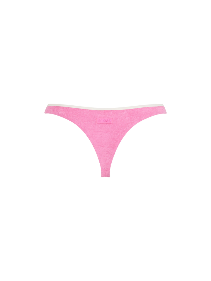 Woman terry cheeky swim briefs Naomi with piping - MC2 Saint Barth