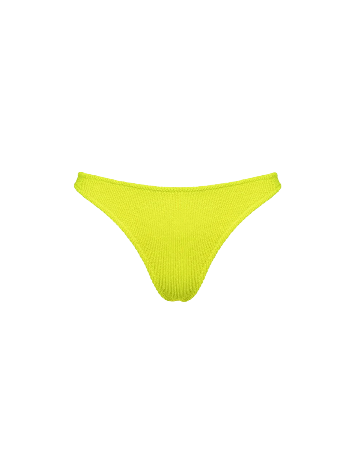 Woman fluo yellow crinkle cheeky swim briefs Naomi